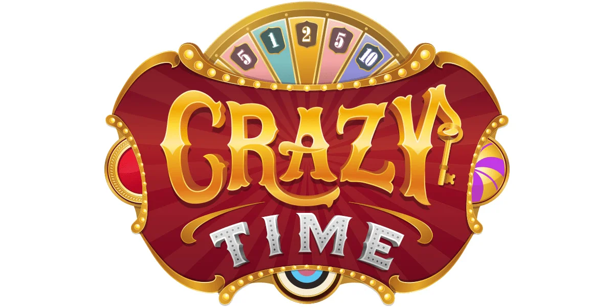 Logotipo oficial de Crazy Time, el popular juego de casino en vivo de Evolution Gaming